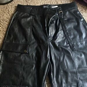 Bardot faux leather cargo pants NWT
